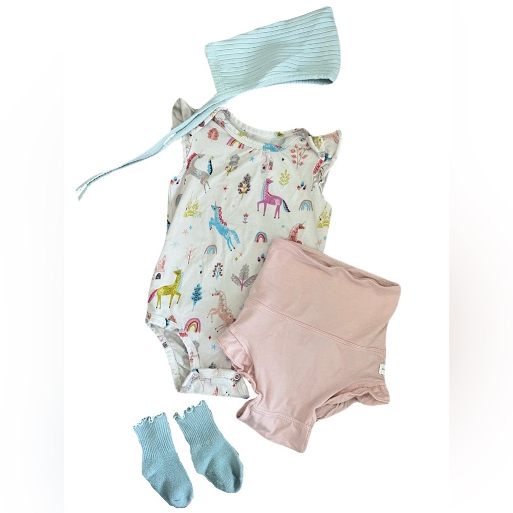 Loulou Lollipop & Kate Quinn Whimsical Unicorn Kids Matching Set - Pink and Blue